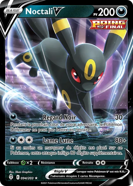 Noctali V, carte Pokémon EVS 94 — extension Évolution Céleste