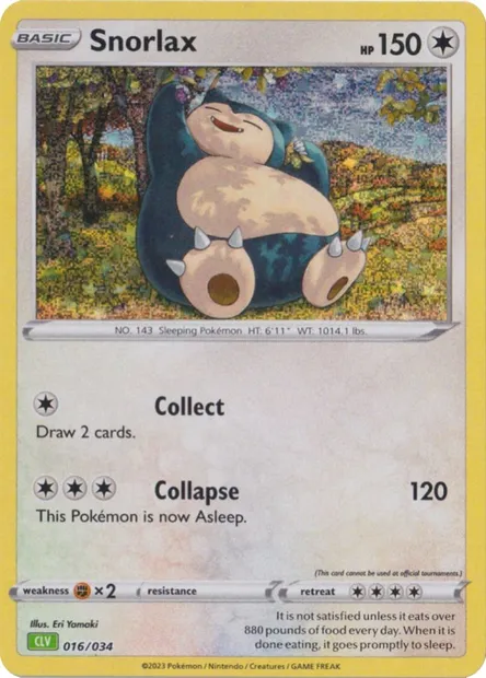 Snorlax, Pokémon card CLV 016 — Pokémon TCG Classic: Venusaur & Lugia ex Deck set