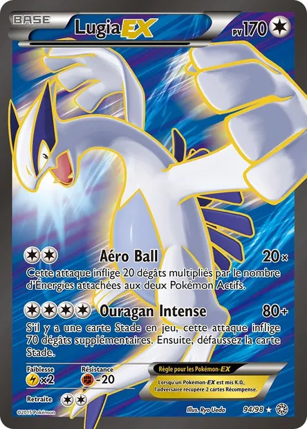 Lugia EX, carte Pokémon AOR 94 — extension Origines Antiques