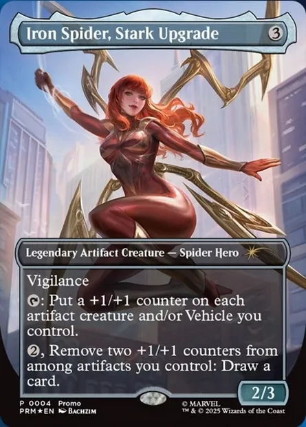 Iron Spider, Stark Upgrade, Magic card LMAR 4 — Marvel Legends Series Inserts set
