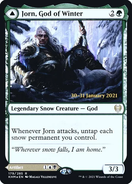 Jorn, God of Winter // Kaldring, the Rimestaff, Magic card PKHM 179s — Kaldheim Promos set