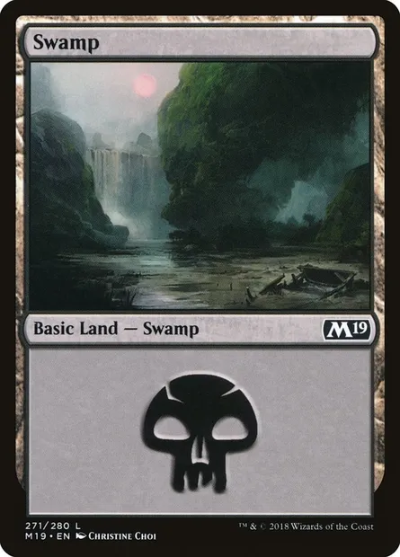 Swamp, Magic card M19 271 — Core Set 2019 set