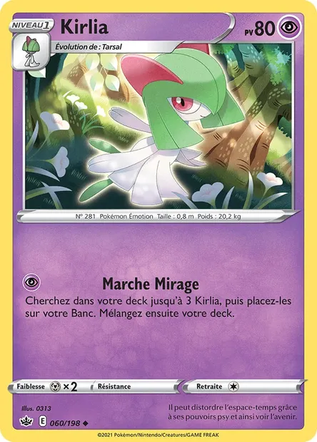 Kirlia, carte Pokémon CRE 60 — extension Règne de Glace