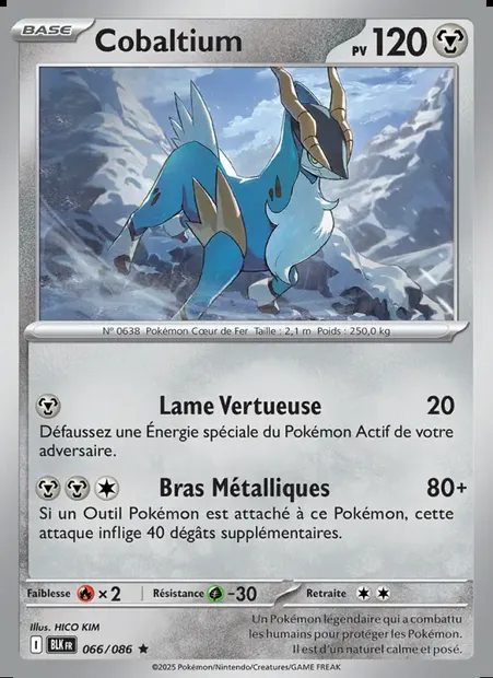 Cobaltium, carte Pokémon BLK 066 — extension Foudre Noire