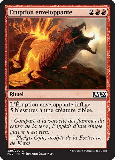 Éruption enveloppante, carte Magic M20 328 — extension Core Set 2020