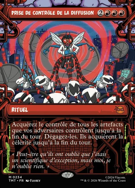 Prise de contrôle de la diffusion, carte Magic TMT 234 — extension Teenage Mutant Ninja Turtles