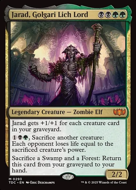 Jarad, Golgari Lich Lord, Magic card TDC 293 — Tarkir: Dragonstorm Commander set