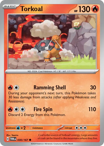 Torkoal, Pokémon card TWM 030 — Twilight Masquerade set