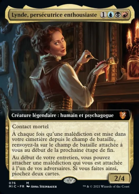 Lynde, persécutrice enthousiaste, carte Magic MIC 76 — extension Midnight Hunt Commander