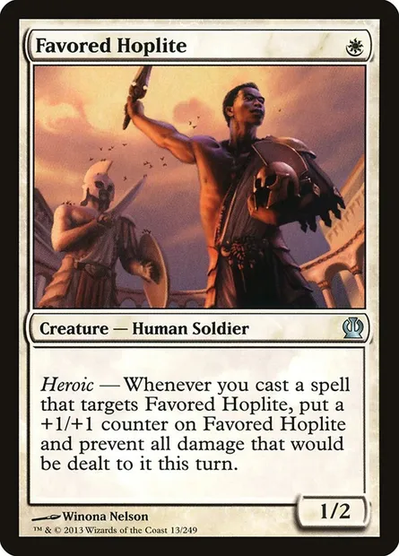 Favored Hoplite, Magic card THS 13 — Theros set