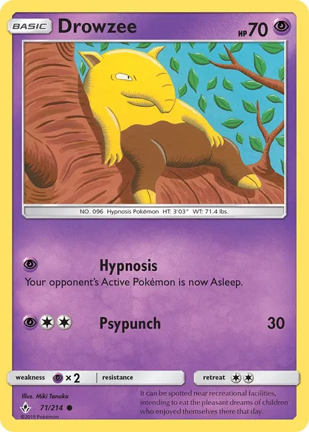 Drowzee, Pokémon card UNB 71 — Unbroken Bonds set