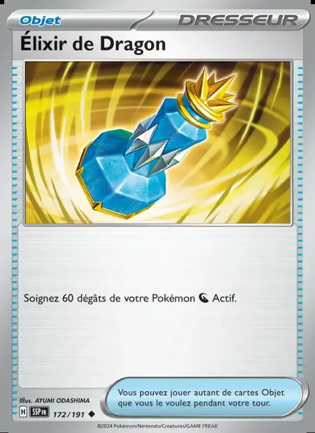 Élixir de Dragon, carte Pokémon SSP 172 — extension Étincelles Déferlantes
