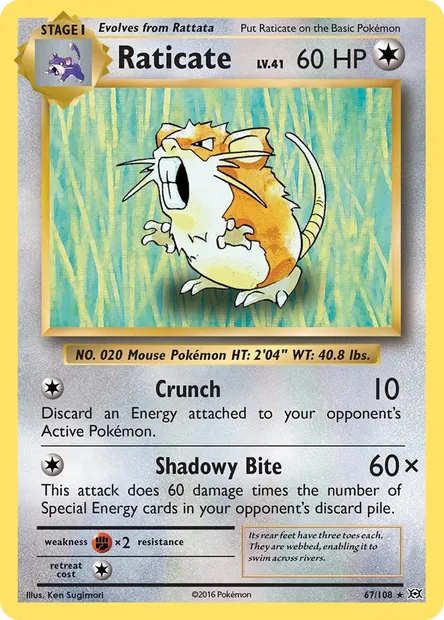 Raticate, Pokémon card EVO 67 — Evolutions set