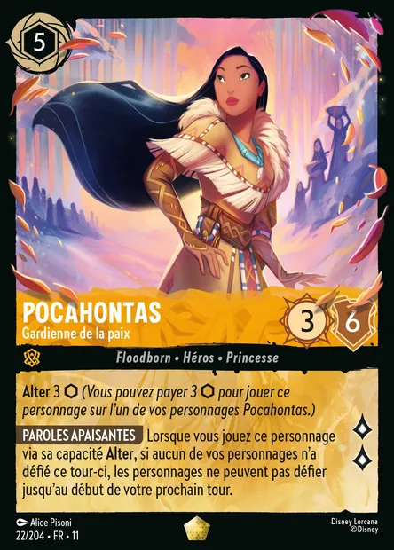 Pocahontas - Gardienne de la paix, carte Disney Lorcana CH11-022 — extension Givresort
