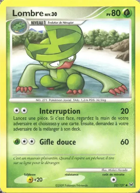 Lombre, carte Pokémon PL 52 — extension Platine