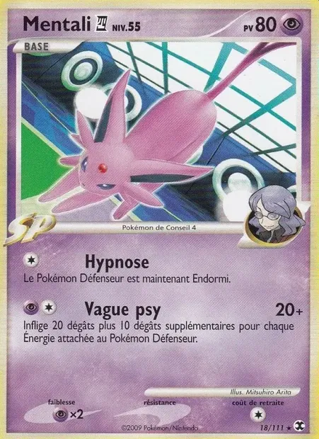 Mentali 4 Niv. 55, carte Pokémon RR 18 — extension Rivaux Émergeants