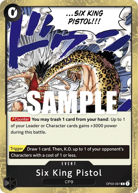 Six King Pistol, carte One Piece OP03-097 — extension PILLARS OF STRENGTH