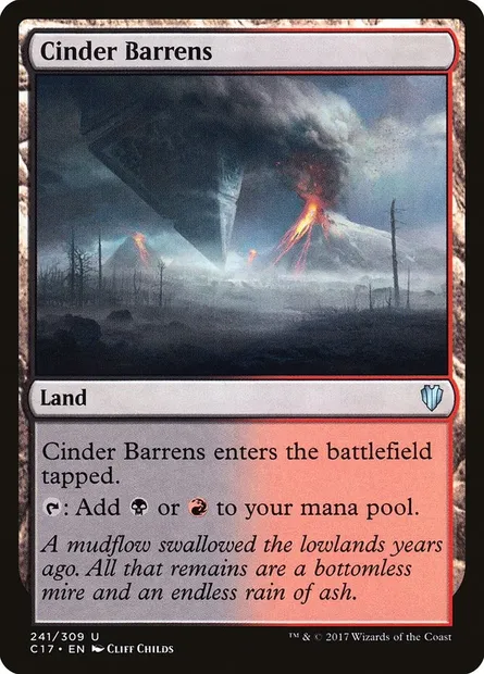 Cinder Barrens, Magic card C17 241 — Commander 2017 set