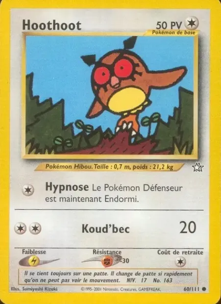 Hoothoot, carte Pokémon NG 60 — extension Neo Genesis