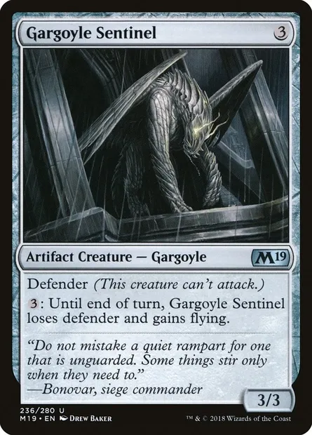 Gargoyle Sentinel, Magic card M19 236 — Core Set 2019 set