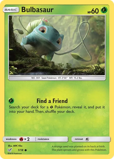 Bulbasaur, Pokémon card DET 1 — Detective Pikachu set