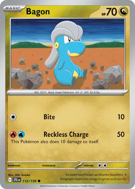 Bagon, Pokémon card JTG 112 — Journey Together set