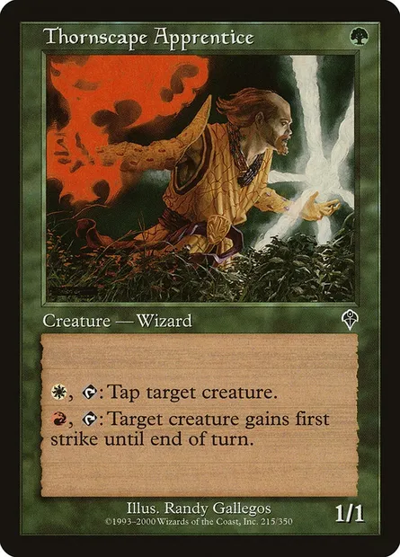 Thornscape Apprentice, Magic card INV 215 — Invasion set