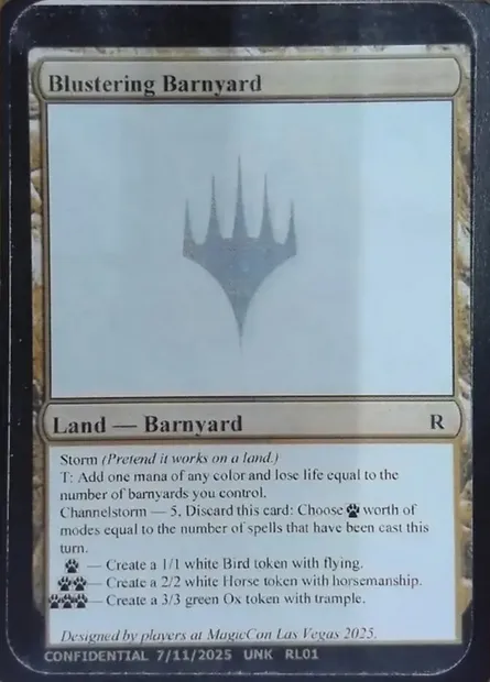 Blustering Barnyard, Magic card UNK RL01d — Unknown Event set