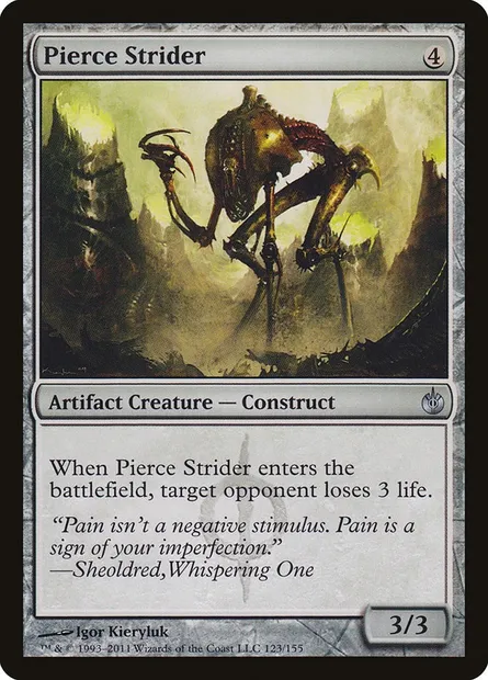 Pierce Strider, Magic card MBS 123 — Mirrodin Besieged set