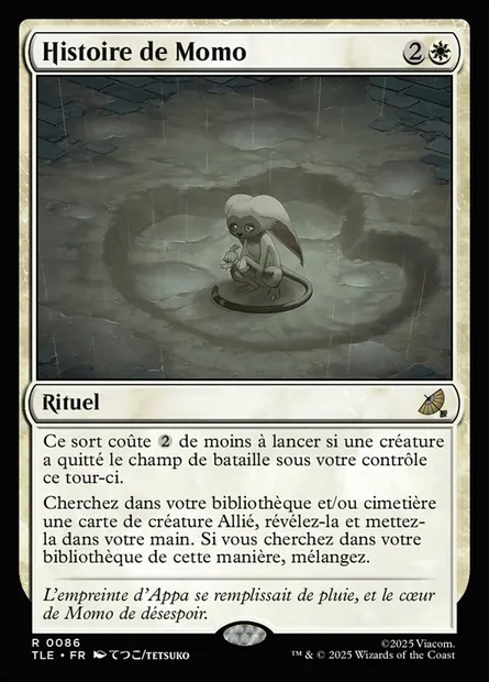 Histoire de Momo, carte Magic TLE 86 — extension Avatar: The Last Airbender Eternal