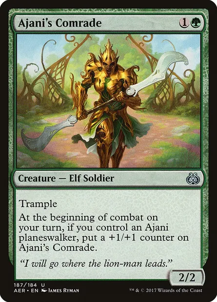 Ajani's Comrade, Magic card AER 187 — Aether Revolt set