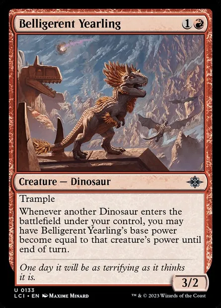 Belligerent Yearling, Magic card LCI 133 — The Lost Caverns of Ixalan set