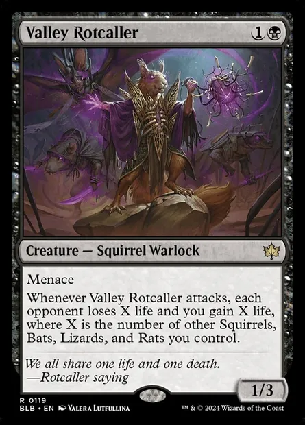 Valley Rotcaller, Magic card BLB 119 — Bloomburrow set