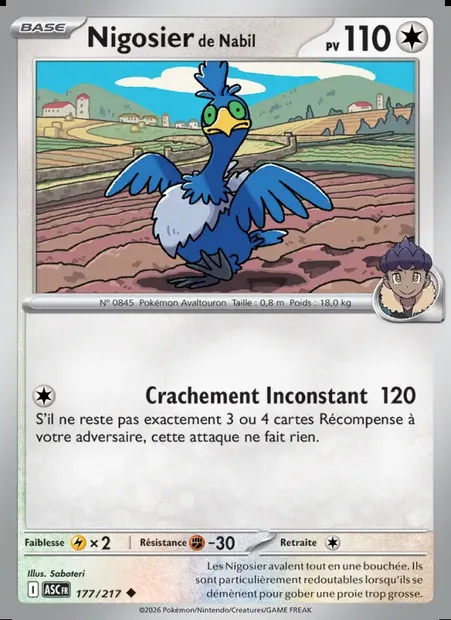 Nigosier de Nabil, carte Pokémon ASC 177 — extension Héros Transcendants