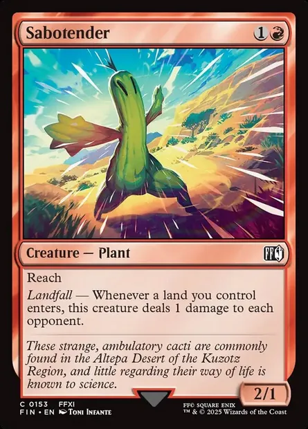 Sabotender, Magic card FIN 153 — Final Fantasy set