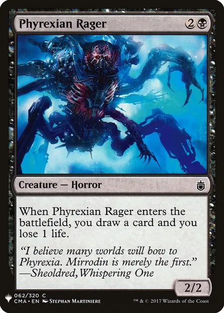 Phyrexian Rager, Magic card PLST CMA-62 — The List set