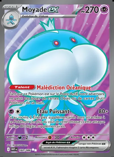 Moyade-ex, carte Pokémon WHT 160 — extension Flamme Blanche