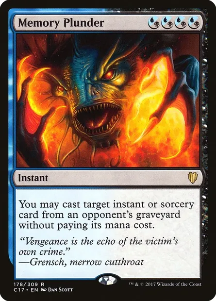 Memory Plunder, Magic card C17 178 — Commander 2017 set