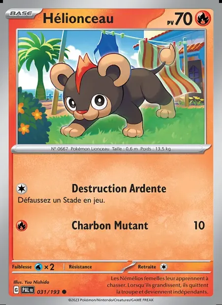 Hélionceau, carte Pokémon PAL 031 — extension Évolutions à Paldea