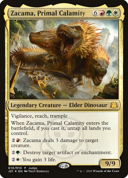 Zacama, Primal Calamity, Magic card PJ21 10 — Judge Gift Cards 2021 set