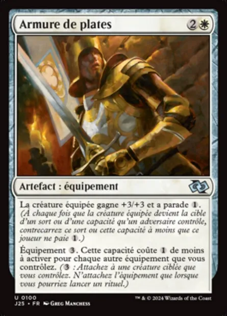 Armure de plates, carte Magic J25 100 — extension Foundations Jumpstart