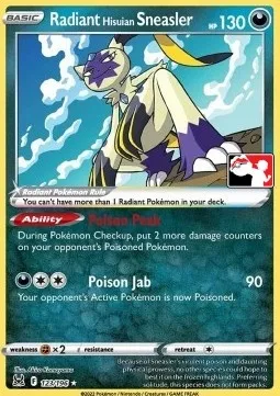 Radiant Hisuian Sneasler, Pokémon card PPS 123-5 — Play! Pokémon Prize Pack Series set