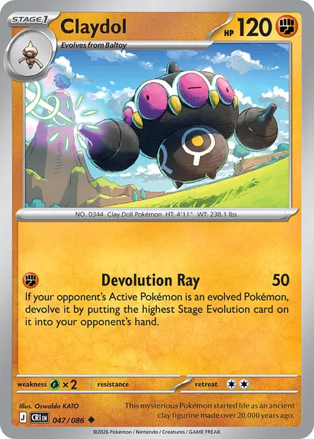 Claydol, Pokémon card CRI 047 — Chaos Rising set