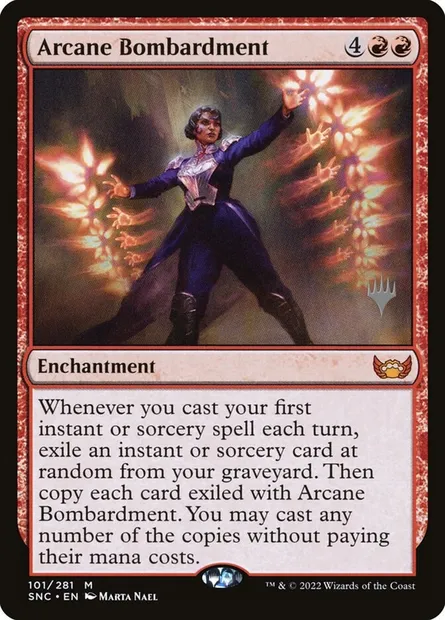 Arcane Bombardment, Magic card PSNC 101p — Streets of New Capenna Promos set