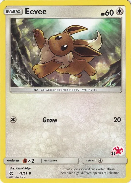 Eevee, Pokémon card BA20 049c-36 — Battle Academy 2020 set