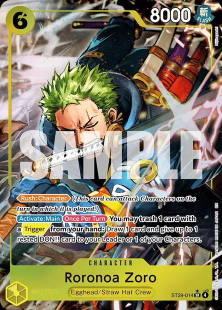 Roronoa Zoro, One Piece card ST29-014 — Egghead set