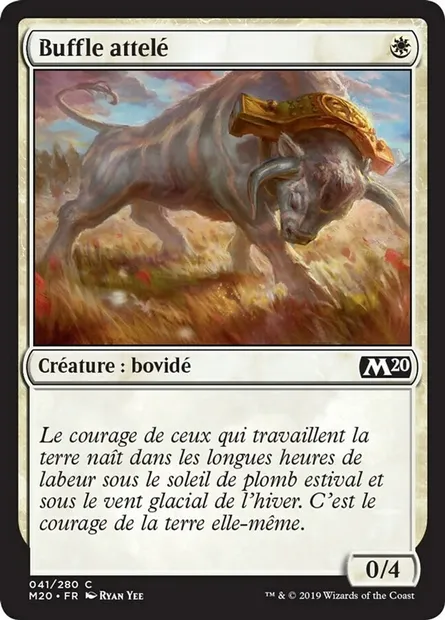 Buffle attelé, carte Magic M20 41 — extension Core Set 2020