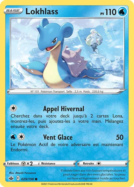 Lokhlass, carte Pokémon CRE 29 — extension Règne de Glace