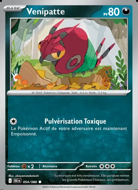 Venipatte, carte Pokémon BLK 054 — extension Foudre Noire