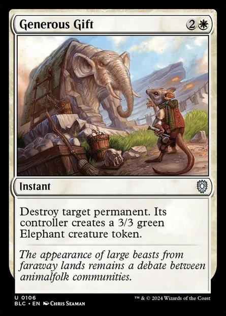 Generous Gift, Magic card BLC 106 — Bloomburrow Commander set